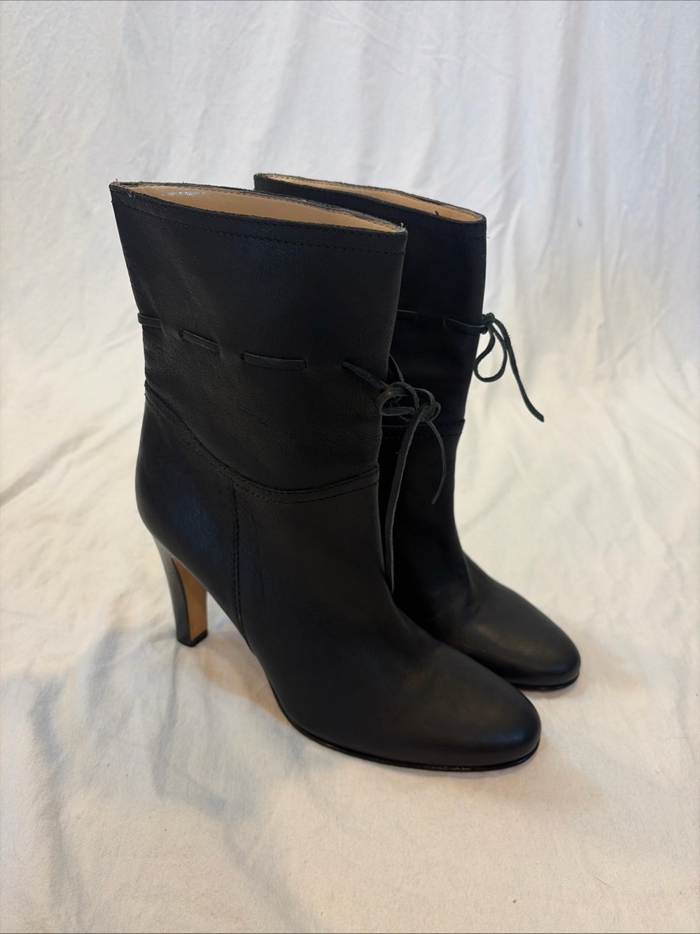 MICHAEL KORS women's Black Leather Heel Ankle Bootie Boots Size 10